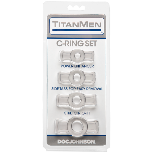 Doc Johnson TitanMen Cock Ring Set Clear