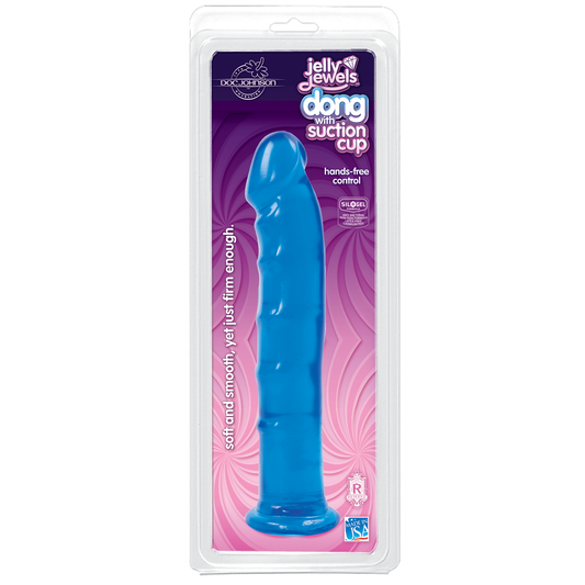 Doc Johnson Jelly Jewels 8" Dong with Suction Cup Sapphire