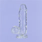 Addiction | Crystal Dildo with Balls 6" Clear with bonus PowerBullet