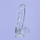 Addiction | Crystal Dildo with Balls 8" Clear with bonus PowerBullet