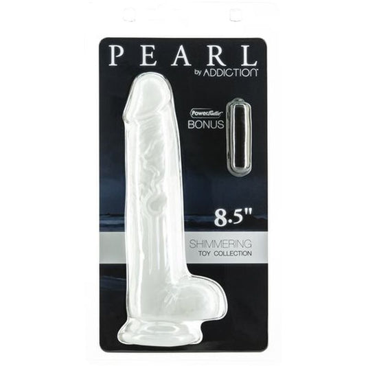 Addiction | Pearl Dildo 8.5" Pearl White with bonus PowerBullet