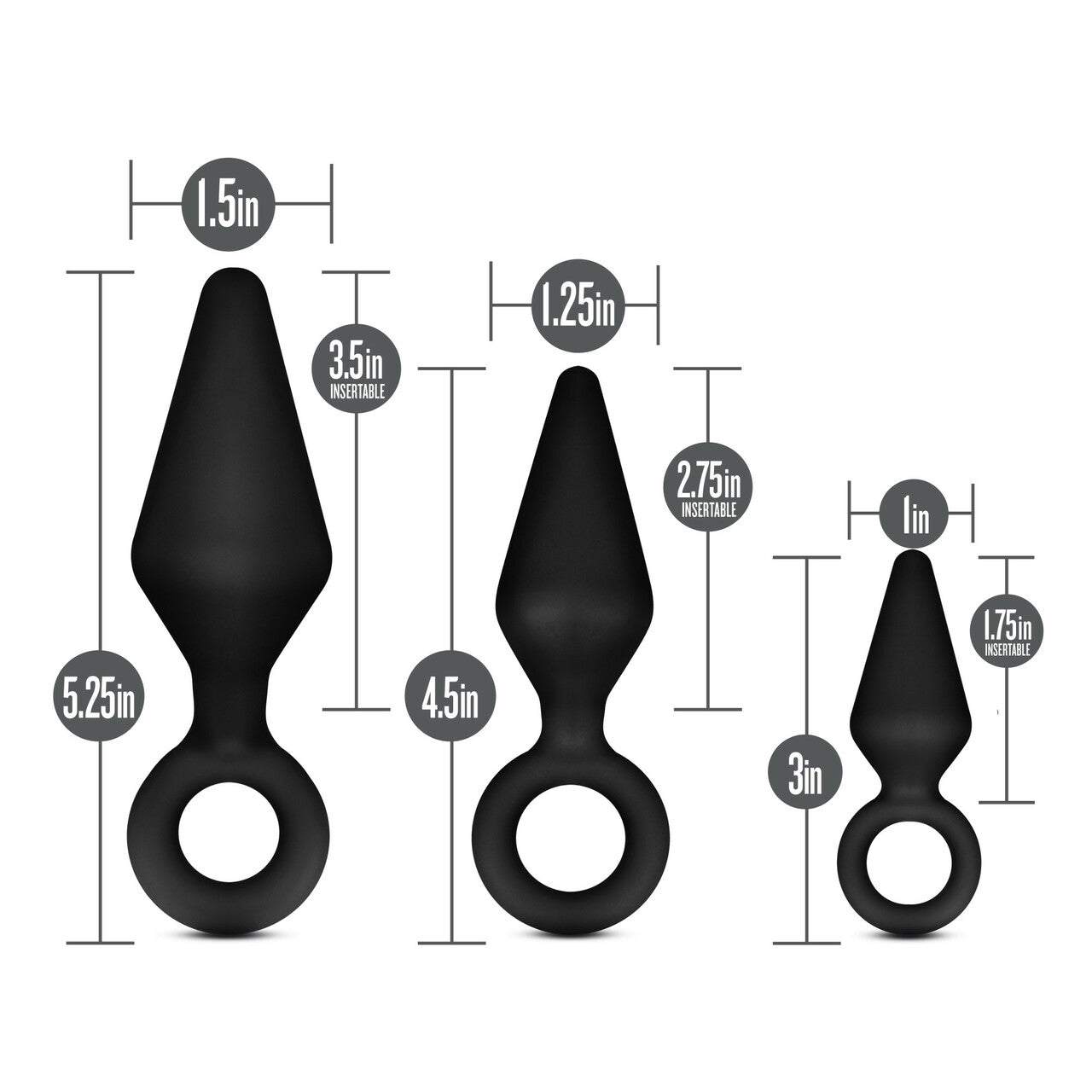 Blush Novelties | Anal Adventures Platinum Silicone Loop Plug Kit