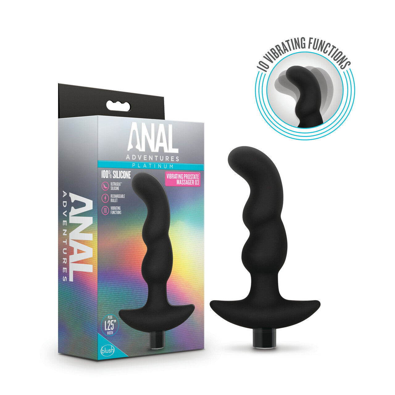 Blush Novelties | Anal Adventures Platinum Silicone Prostate Massager 03