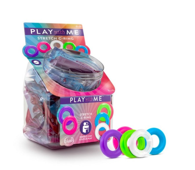 Blush Novelties | Play with Me Stretch C Ring 50 Pc Fishbowl Display