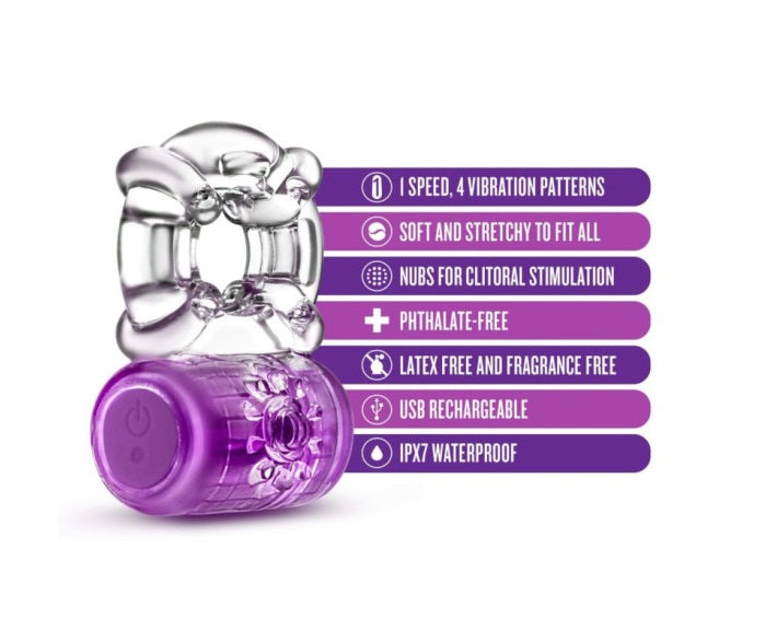 Blush Novelties | Play with Me Pleaser Rechargeable C Ring Purple