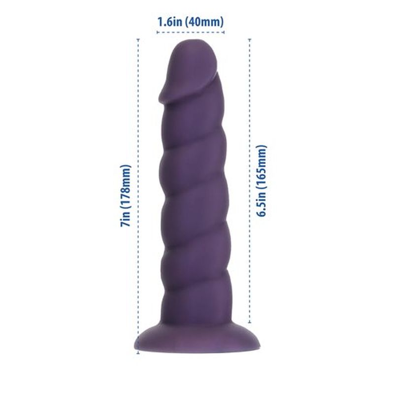 Addiction | Unicorn Dildo 7" Purple with bonus PowerBullet