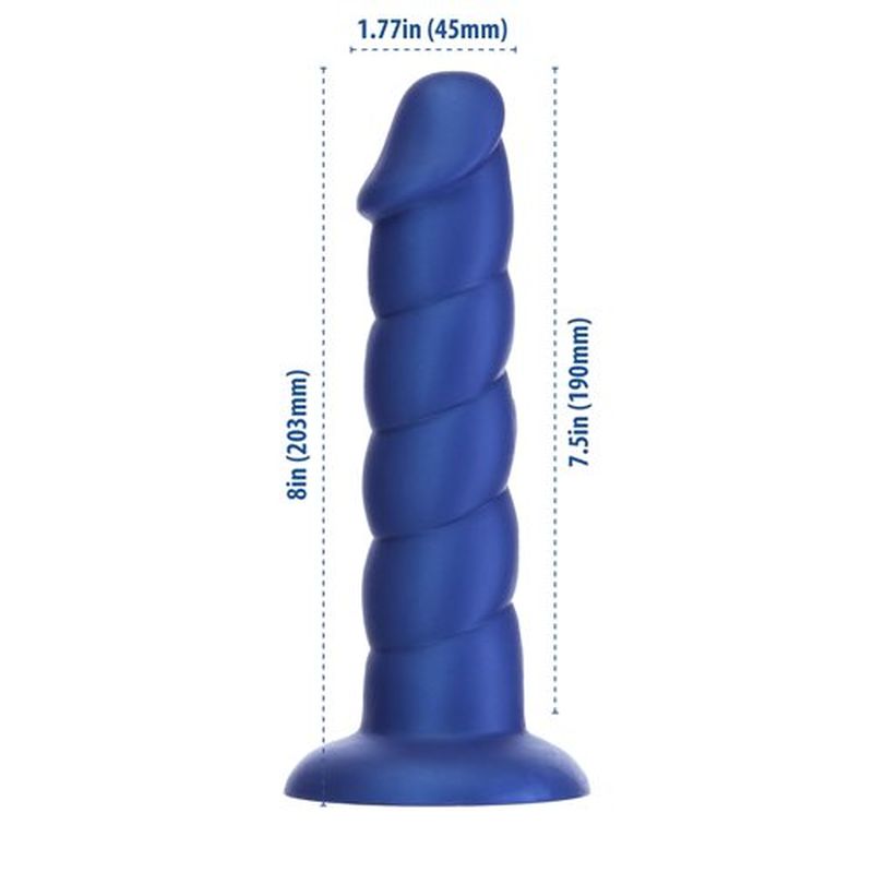 Addiction | Unicorn Dildo 8" Blue with bonus PowerBullet