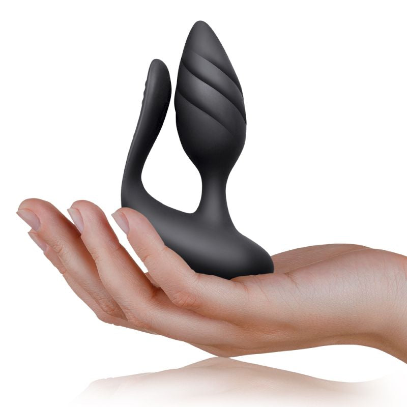 Rocks Off Cocktail Dual Stimulator Couples Vibrator for Anus and Vagina Black