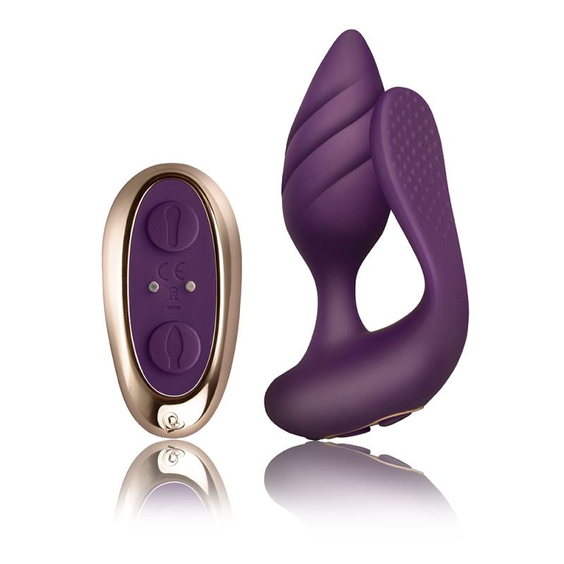 Rocks Off Cocktail Dual Stimulator Couples Vibrator Burgundy