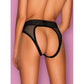 Obsessive Lingerie Strapelie Crotchless Panties Black Size S/M