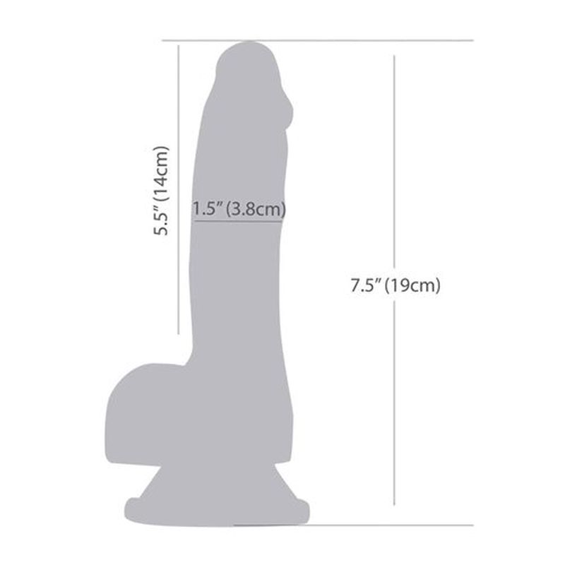 Addiction | Luke 7.5" Glow in the Dark Dildo w Balls Blue