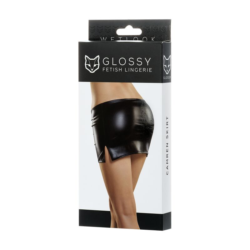 Glossy Wetlook Mini Skirt Camren Size S/M/L/XL