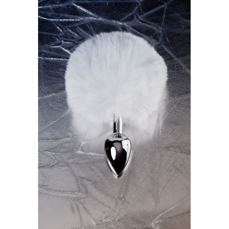 Metal | Silver Metal Anal Plug Small w White Tail