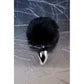 Metal | Silver Metal Anal Plug Small w Black Tail