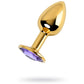 Metal | Gold Metal Anal Plug w Amethyst Crystal Small