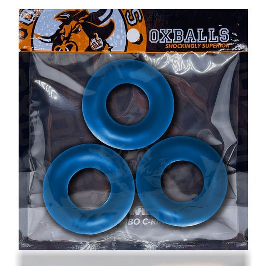 OxBalls Fat Willy 3 Pc Jumbo Cock Rings Space Blue