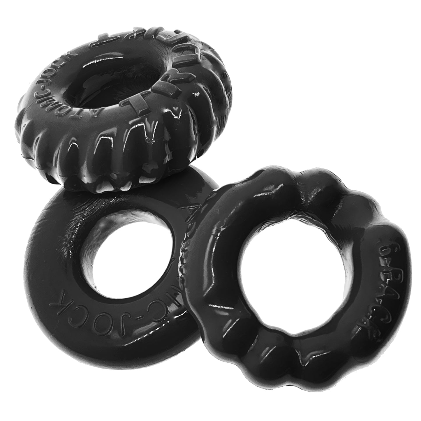 OxBalls Bonemaker 3 Pc Cockring Cock Ring Set Black