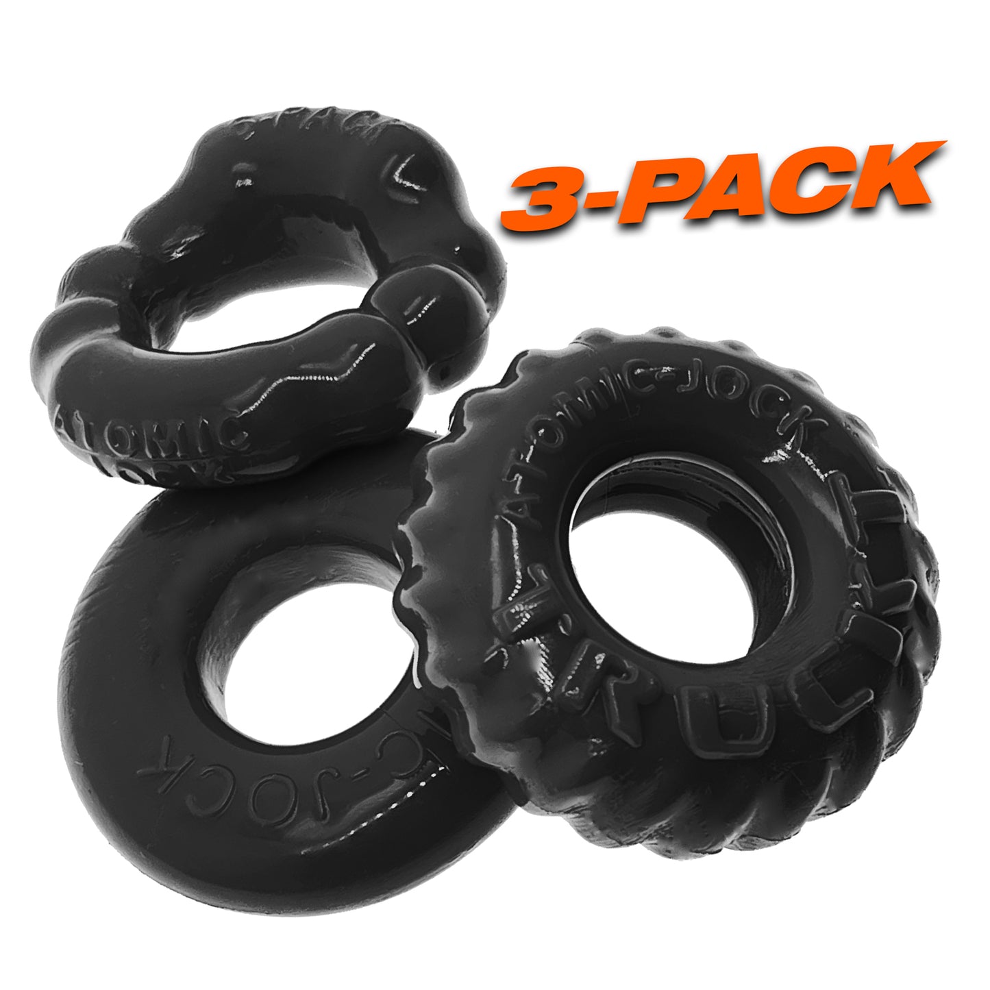 OxBalls Bonemaker 3 Pc Cockring Cock Ring Set Black