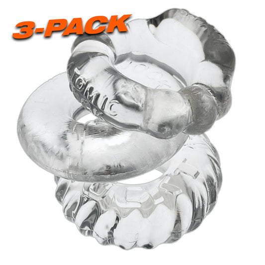 OxBalls Bonemaker 3 Pc Cockring Cock Ring Set Clear