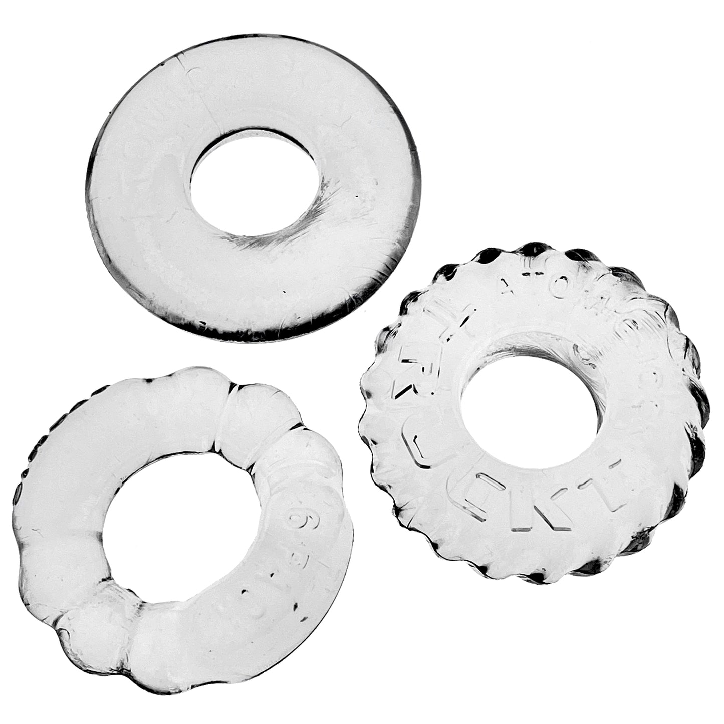 OxBalls Bonemaker 3 Pc Cockring Cock Ring Set Clear