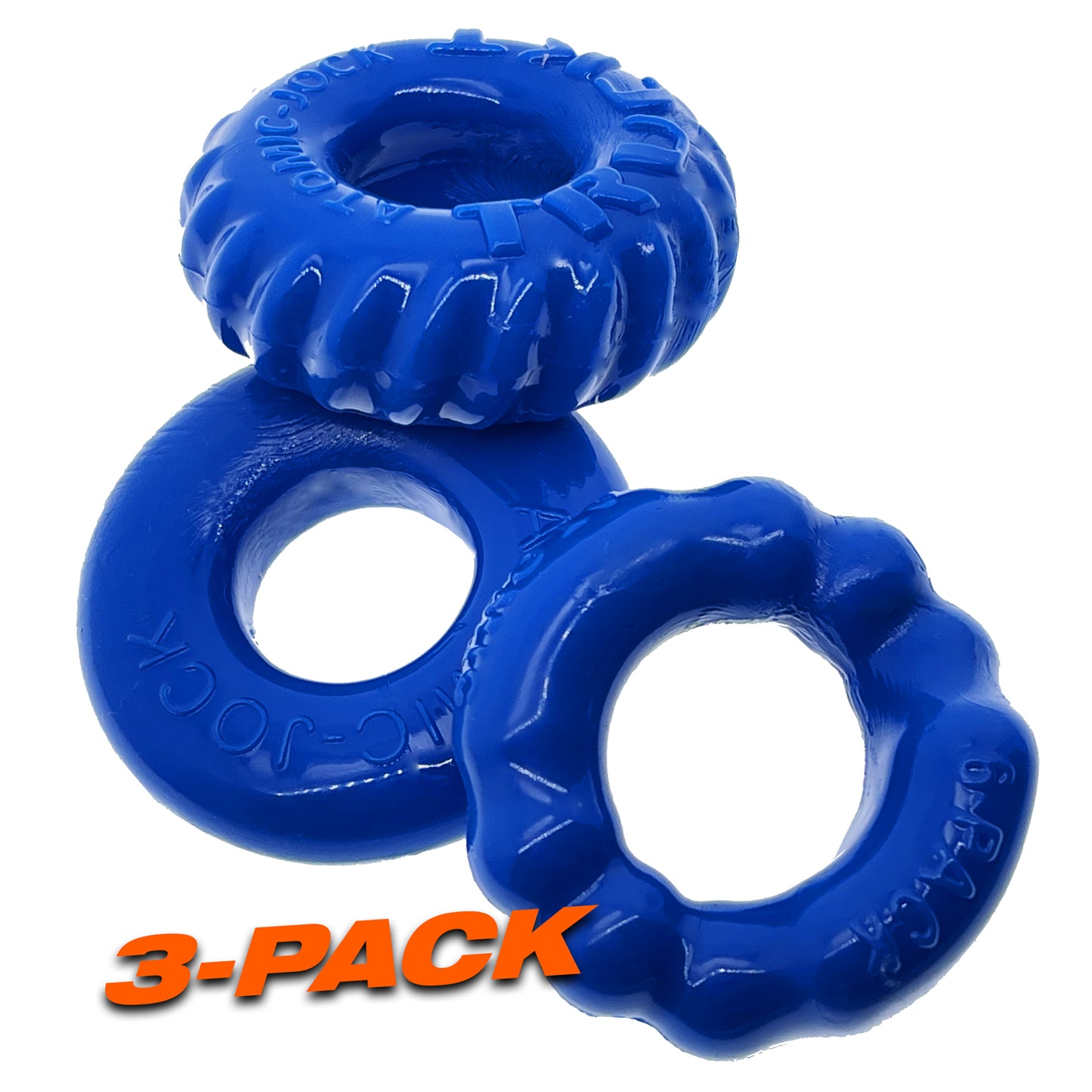 OxBalls Bonemaker 3 Pc Cockring Cock Ring Set Pool Blue