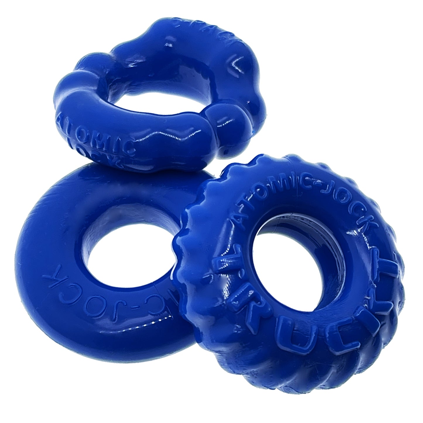 OxBalls Bonemaker 3 Pc Cockring Cock Ring Set Pool Blue