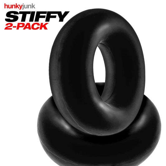 HunkyJunk Stiffy 2 Pc Bulge Cockrings Tar Ice