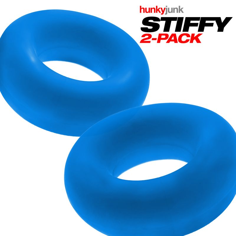 HunkyJunk Stiffy 2 Pc Bulge Cockrings Teal Ice