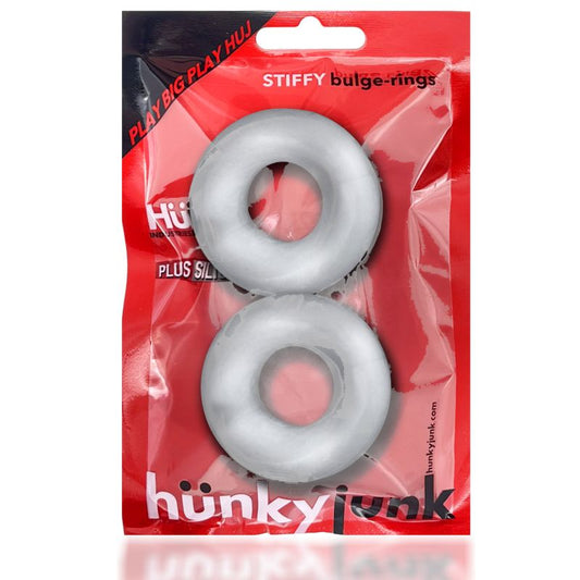 HunkyJunk Stiffy 2 Pc Bulge Cockrings Ice Clear Ice