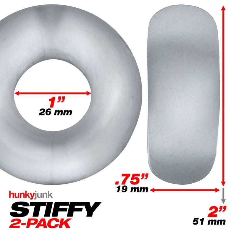 HunkyJunk Stiffy 2 Pc Bulge Cockrings Ice Clear Ice