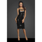 Noir Power Wetlook Midi Dress with Front Zipper Size S, M or L