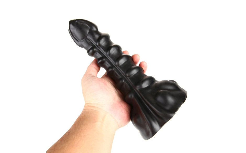 X-MEN Ribbed Anal Dildo Black Medium M