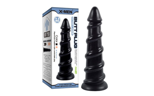 X-MEN Spiral Cone Butt Plug 30cm Black