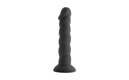 X-MEN Spiral Cock Dildo Dong w Suction Black