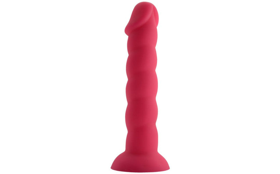 X-MEN Spiral Cock Dildo Dong w Suction Pink