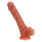 X-MEN Realistic Dildo Ridged Shaft w Balls Flesh