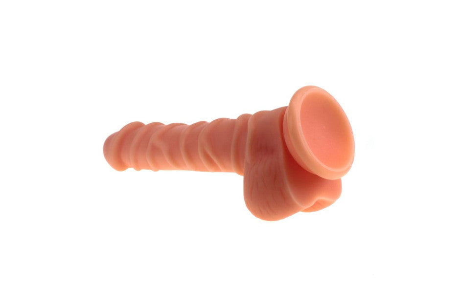 X-MEN Realistic Dildo Ridged Shaft w Balls Flesh