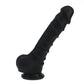 X-MEN Realistic Dildo Ridged Shaft w Balls Black