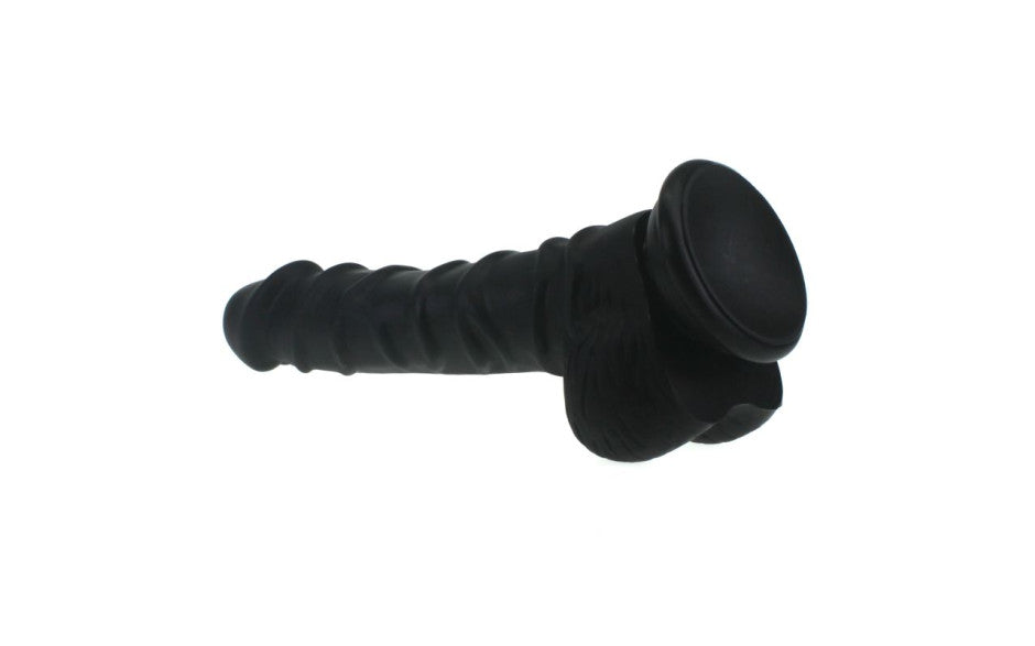 X-MEN Realistic Dildo Ridged Shaft w Balls Black