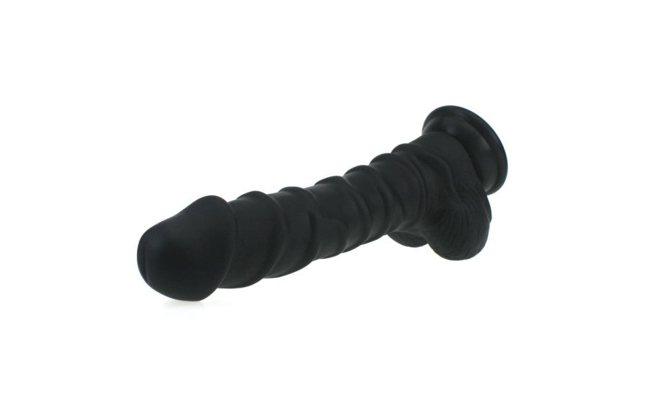 X-MEN Realistic Dildo Ridged Shaft w Balls Black