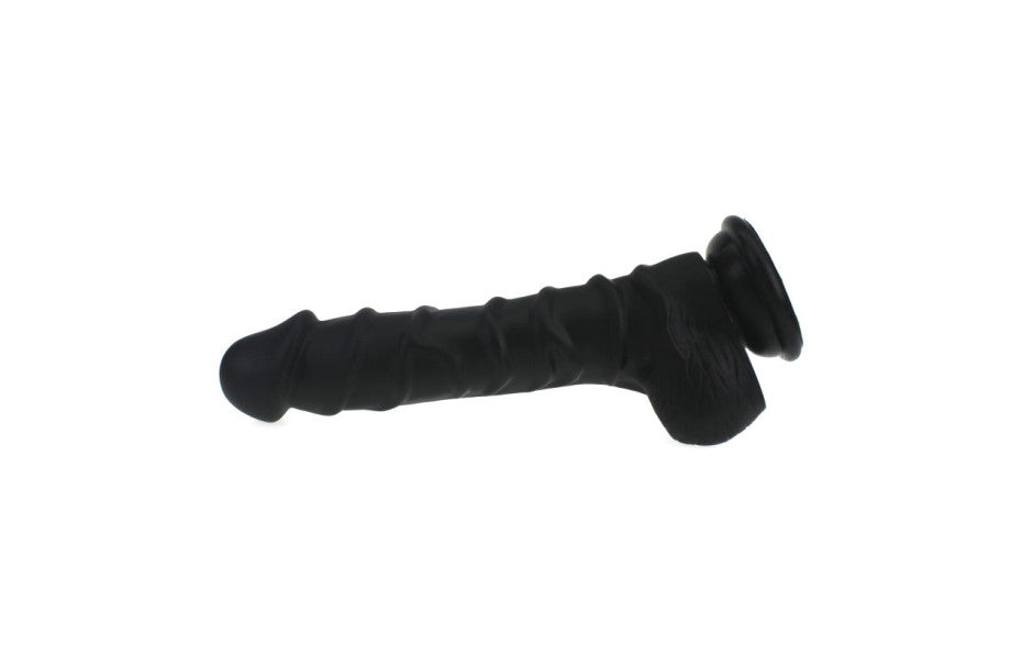 X-MEN Realistic Dildo Ridged Shaft w Balls Black