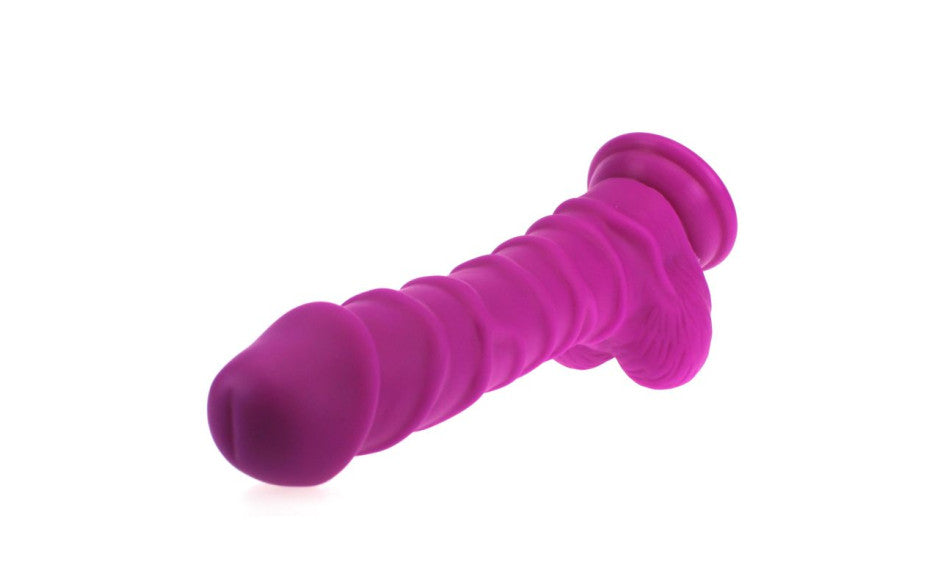 X-MEN Realistic Dildo Ridged Shaft w Balls Pink