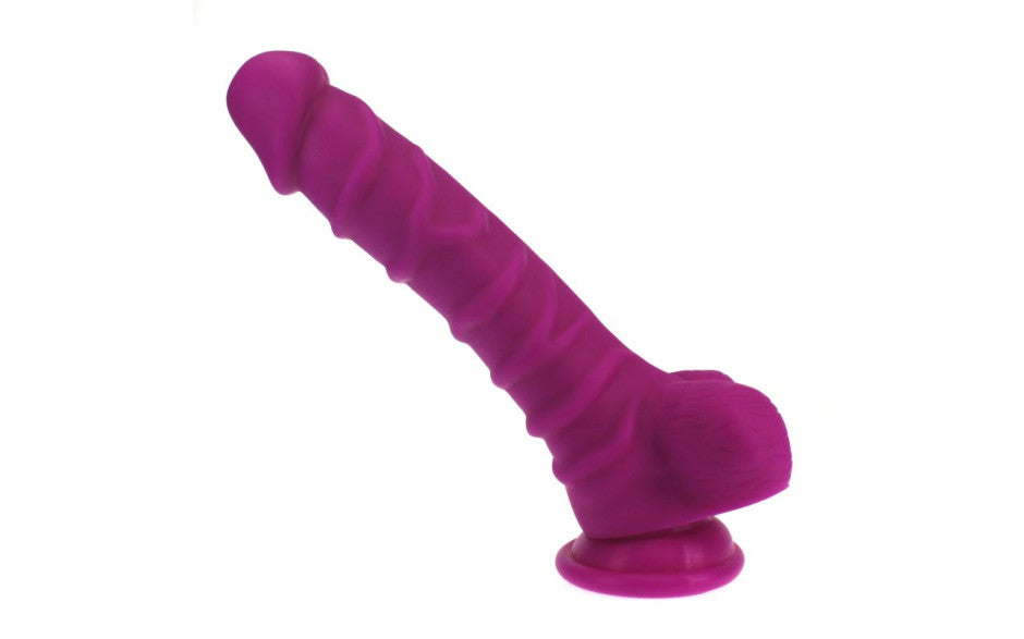 X-MEN Realistic Dildo Ridged Shaft w Balls Pink