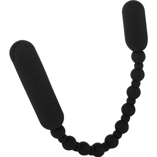 PowerBullet Rechargeable Anal Vibrating Booty Beads Black