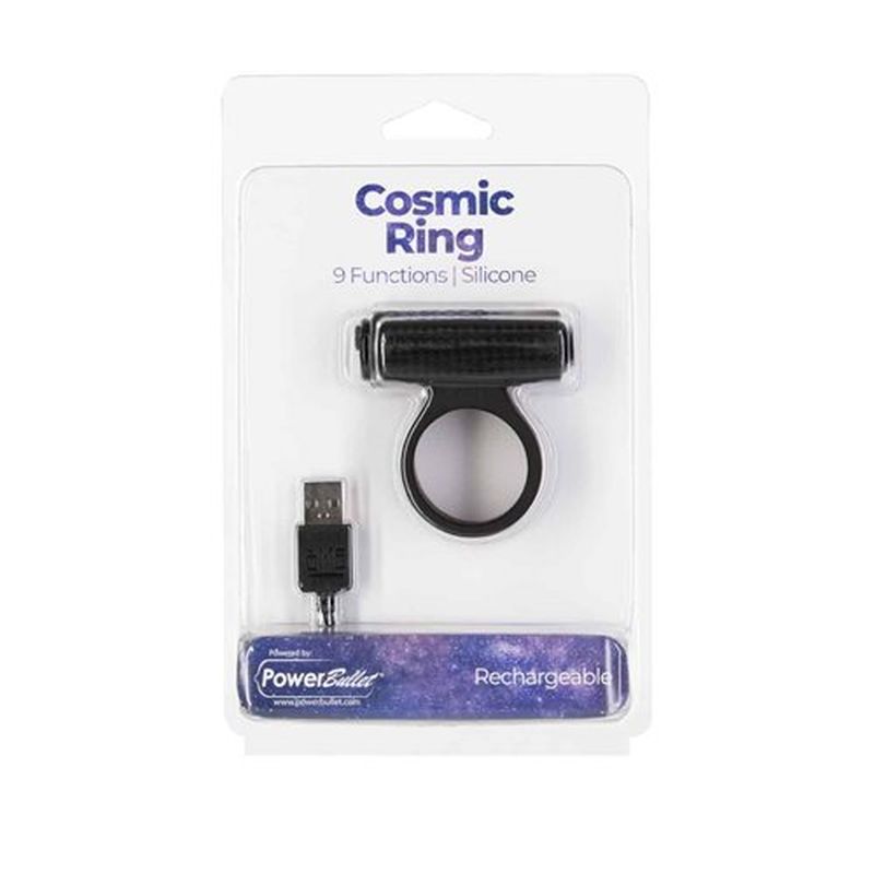 PowerBullet Power Bullet Cosmic Cock Ring w Bullet Black