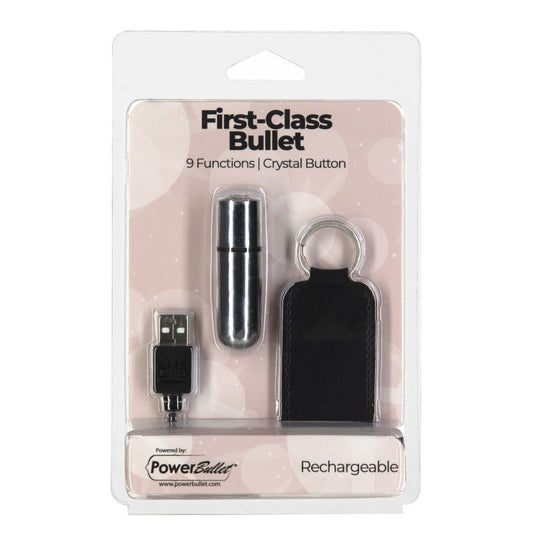 PowerBullet Power Bullet First Class Rechargeable Bulllet w Crystal Silver