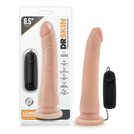 Dr Skin 8.5" inches Vibrating Realistic Cock w Suction Vanilla