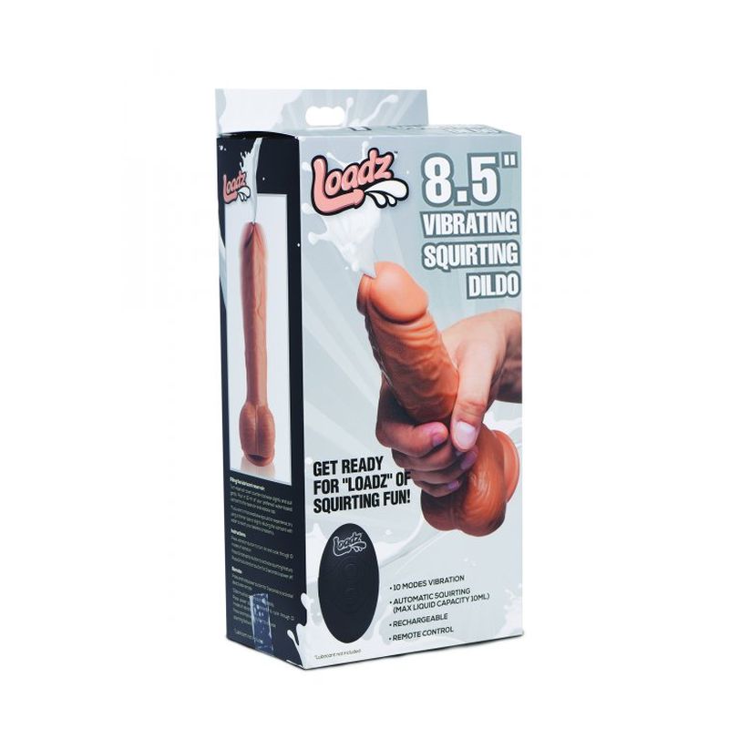 Loadz | 8.5" Dual Density Squirting Dildo Medium Skin Tone w Remote