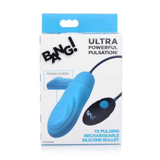 Bang! 7X Pulsing Rechargeable Bullet Blue