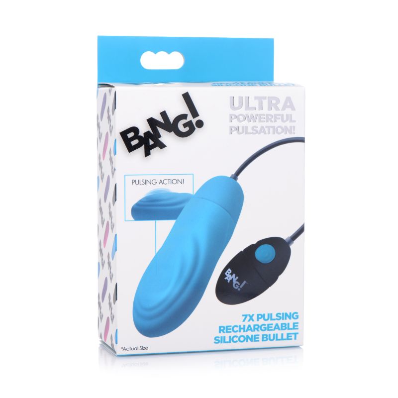 Bang! 7X Pulsing Rechargeable Bullet Blue